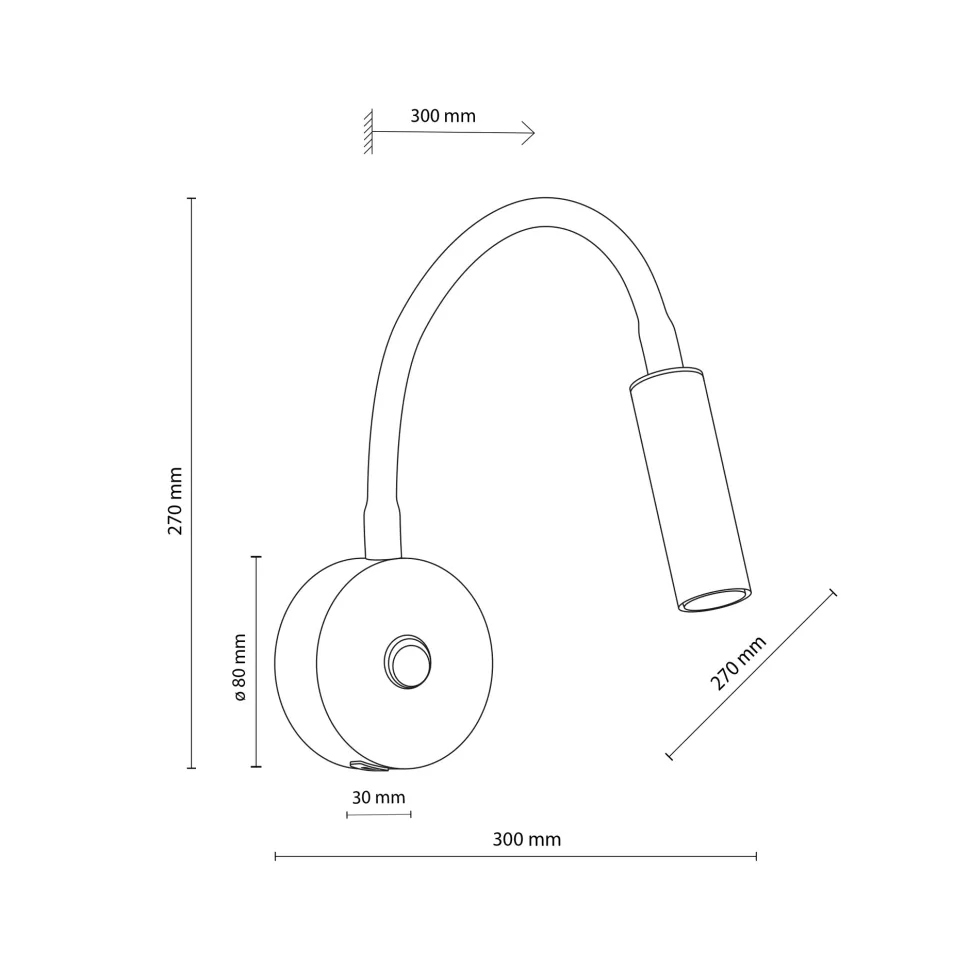 Applique bianco con presa usb interruttore braccio orientabile per comodini camera da letto