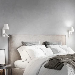 Applique bianco da comodino per camera da letto reverse perenz