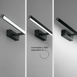 Applique bianco da specchio 77cm led 16w cct orientabile riga perenz
