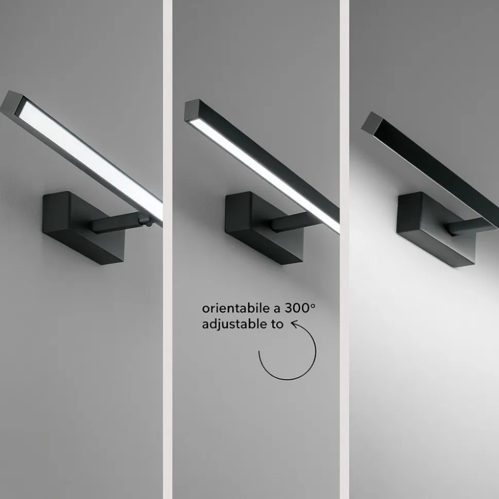 Applique bianco da specchio 77cm led 16w cct orientabile riga perenz