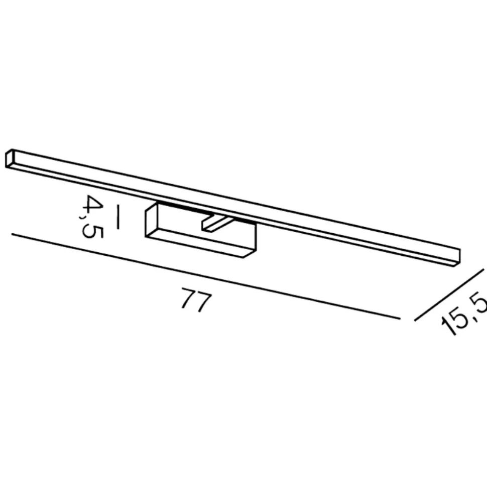 Applique bianco da specchio 77cm led 16w cct orientabile riga perenz