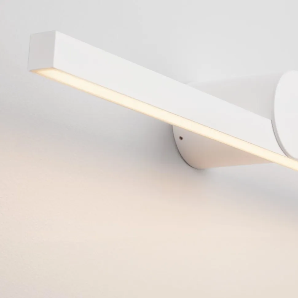Applique bianco design squadrato per specchio da bagno