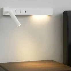 Applique bianco destro multifunzione per comodino