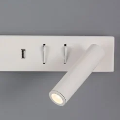 Applique bianco destro multifunzione per comodino