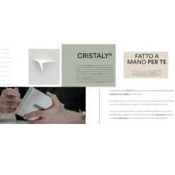 Applique bianco di gesso led cristaly da incasso 9w 3000k