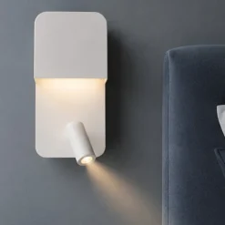 Applique bianco due luci per comodino camera da letto presa usb
