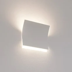 Applique bianco lampada vela da incasso a parete gesso cristaly 16.5w 4000k