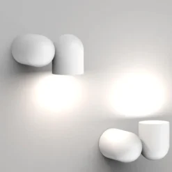 Applique bianco moderna luce orientabile per interni