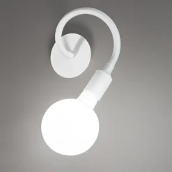 Applique bianco orientabile per comodino da letto perenz bulbo