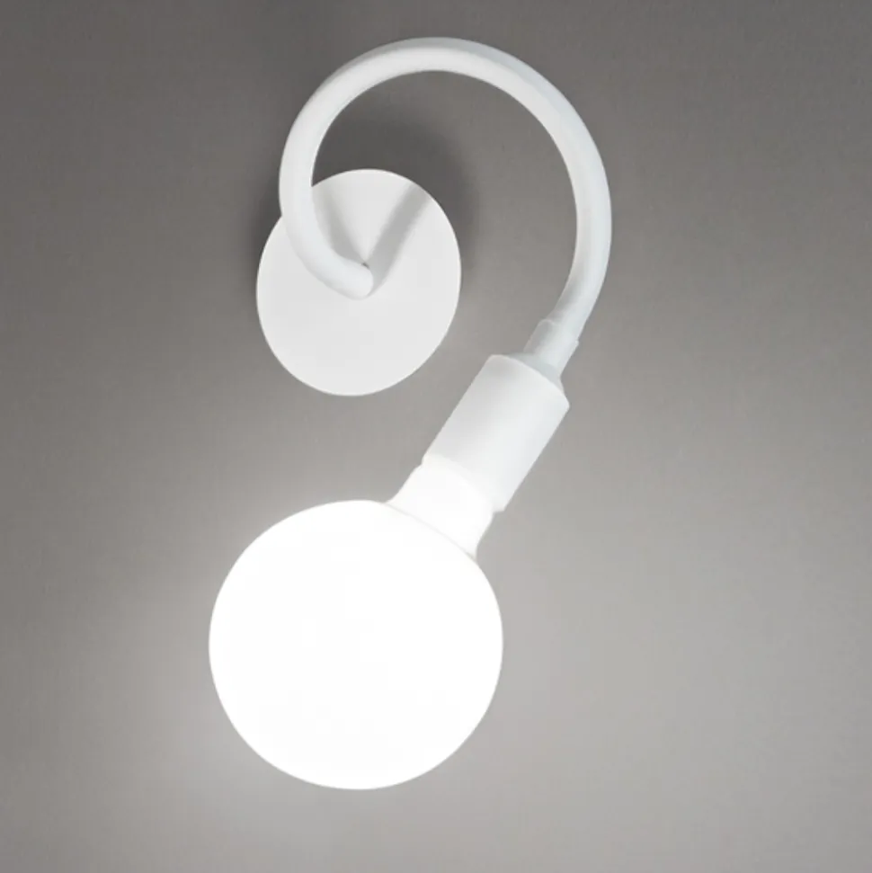 Applique bianco orientabile per comodino da letto perenz bulbo