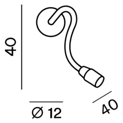 Applique bianco orientabile per comodino da letto perenz bulbo