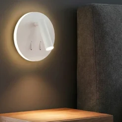 Applique bianco per comodini camera da letto moderna 2 luci