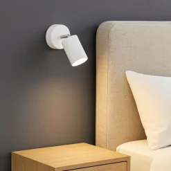 Applique bianco per comodino camera da letto orientabile