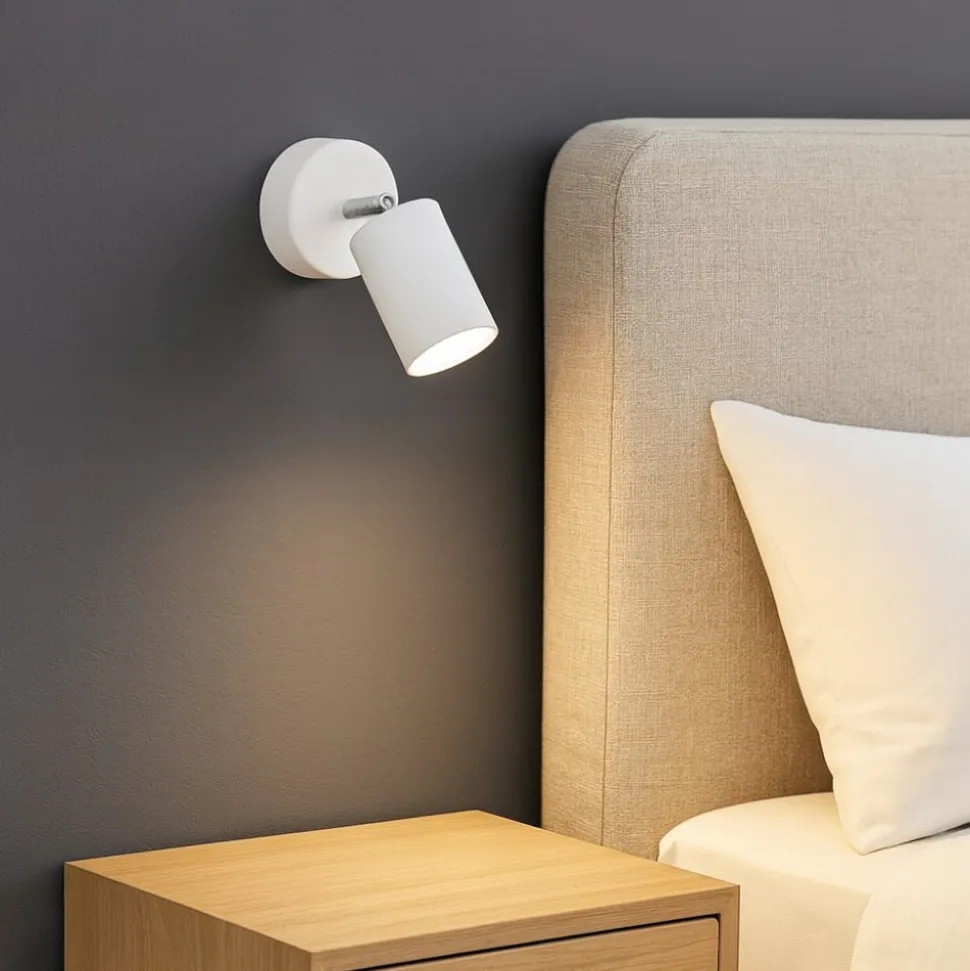 Applique bianco per comodino camera da letto orientabile