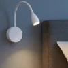 Applique bianco per comodino camera da letto 3w 3000k orientabile con interruttore
