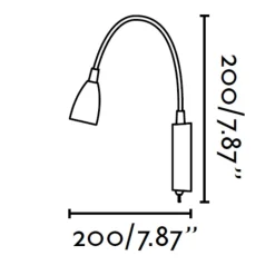 Applique bianco per comodino camera da letto 3w 3000k orientabile con interruttore
