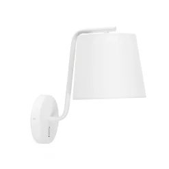 Applique bianco per comodino camera da letto interruttore paralume bianco