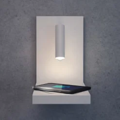 Applique bianco per comodino camera da letto ricarica wireless induzione
