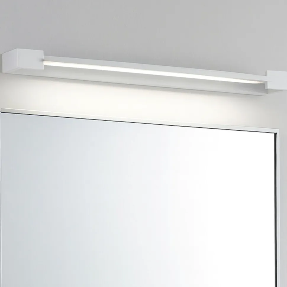 Applique bianco per specchio da bagno parabola orientabile