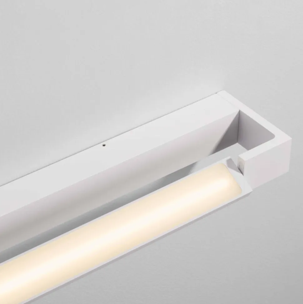 Applique bianco per specchio da bagno parabola orientabile