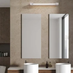 Applique bianco per specchio da bagno parabola orientabile