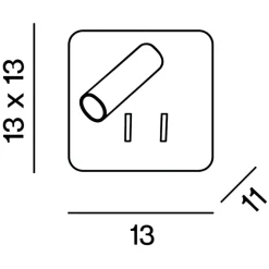 Applique bianco quadrato plug perenz illuminazione per camera da letto