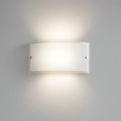 Applique bianco vetro curvo per interno moderni