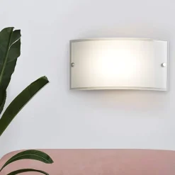 Applique bianco vetro curvo per interno moderni