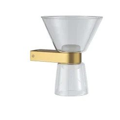 Applique biemissione oro vetro trasparente stile contemporaneo