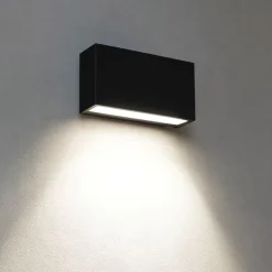 Applique box w1 nero led 6w 3000k mono emissione linea light