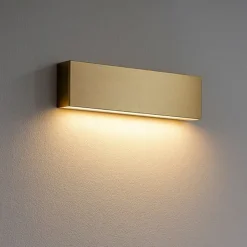 Applique box w1 ottone led 14w 3000k mono emissione linea light