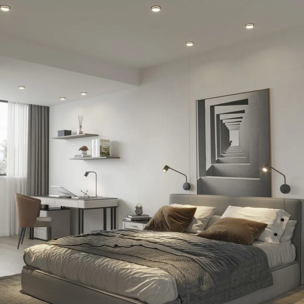 Applique braccio orientabile nero con interruttore per comodini camera da letto