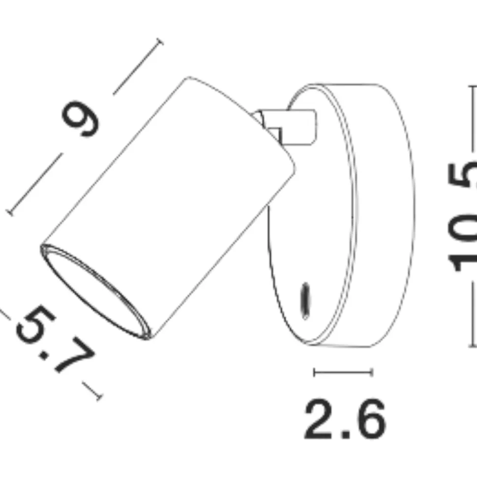 Applique camera da letto con interruttore bianco orientabile