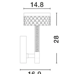 Applique camera da letto contemporanea led 8w 3000k