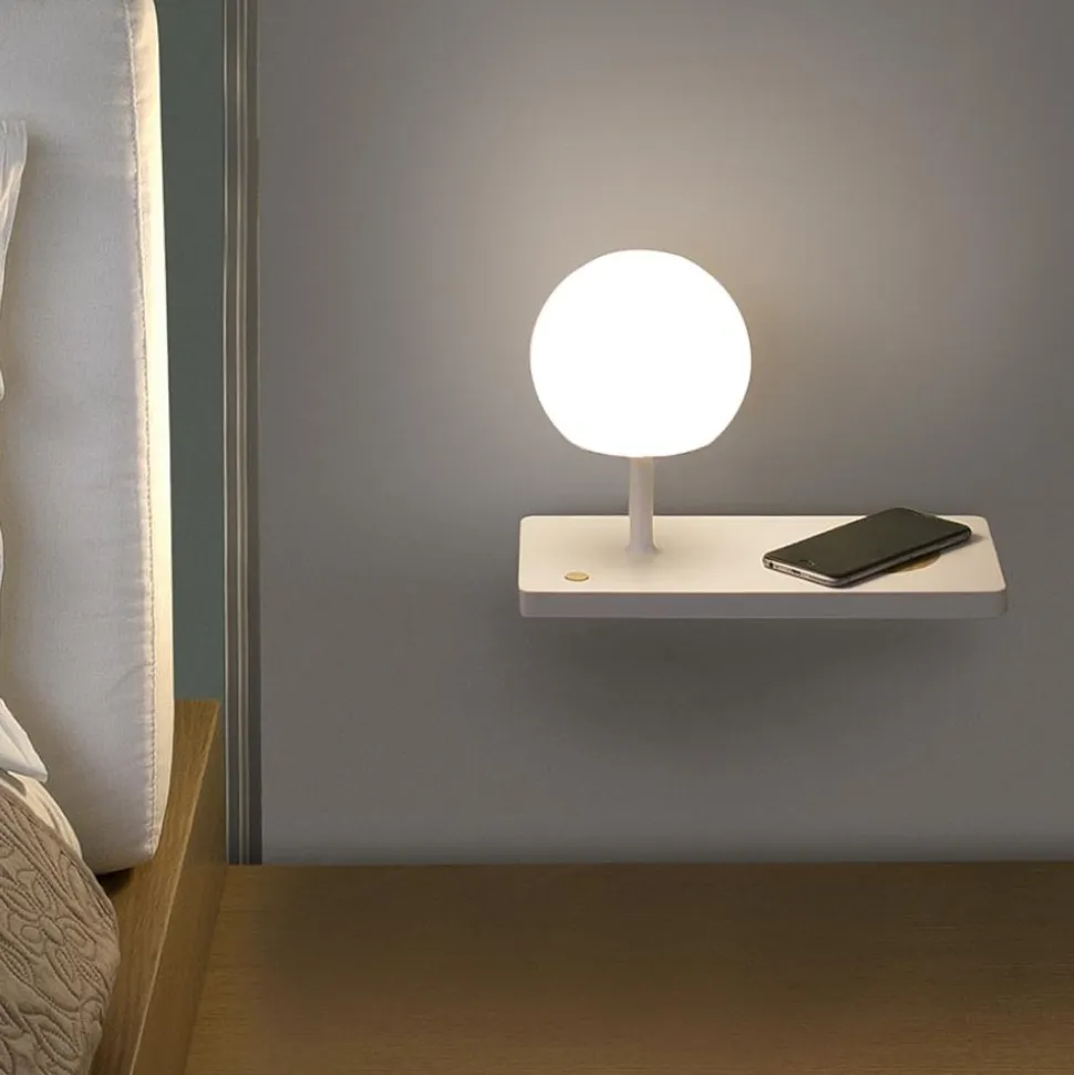 Applique camera da letto lato sinistro mensola presa usb caricatore wireless