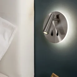 Applique camera da letto led 3000k nickel da lettura