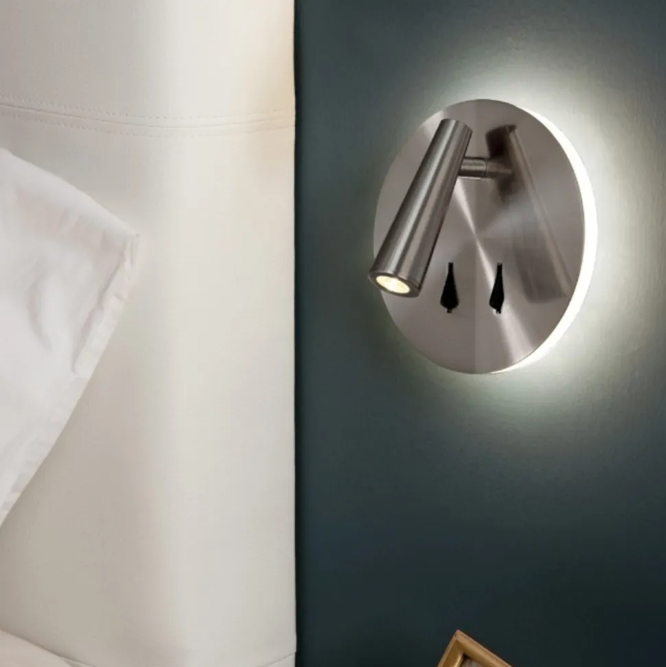 Applique camera da letto led 3000k nickel da lettura