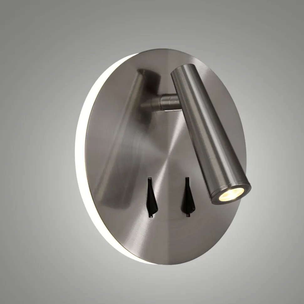Applique camera da letto led 3000k nickel da lettura