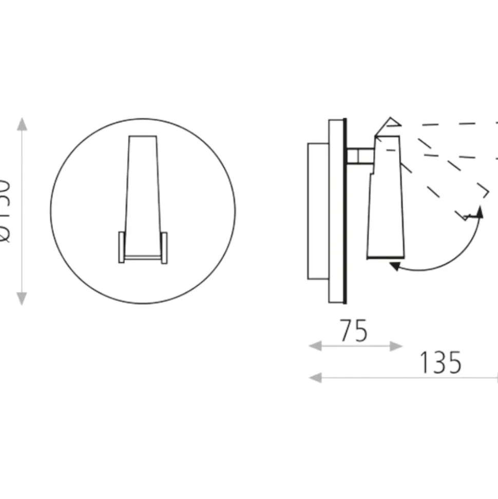 Applique camera da letto led 3000k nickel da lettura