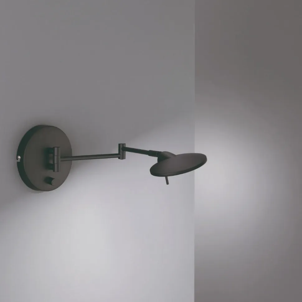 Applique camera da letto moderna orientabile led 3000k nero opaco