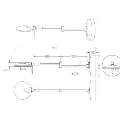 Applique camera da letto moderna orientabile led 3000k nero opaco