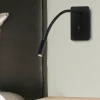 Applique camera da letto multifunzione led 3w 3000k usb nero luce orientabile