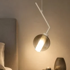 Applique camera da letto pendente sabbia vetro fume top light v line