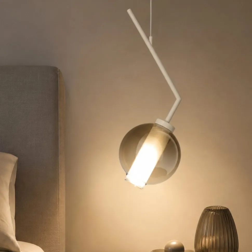 Applique camera da letto pendente sabbia vetro fume top light v line