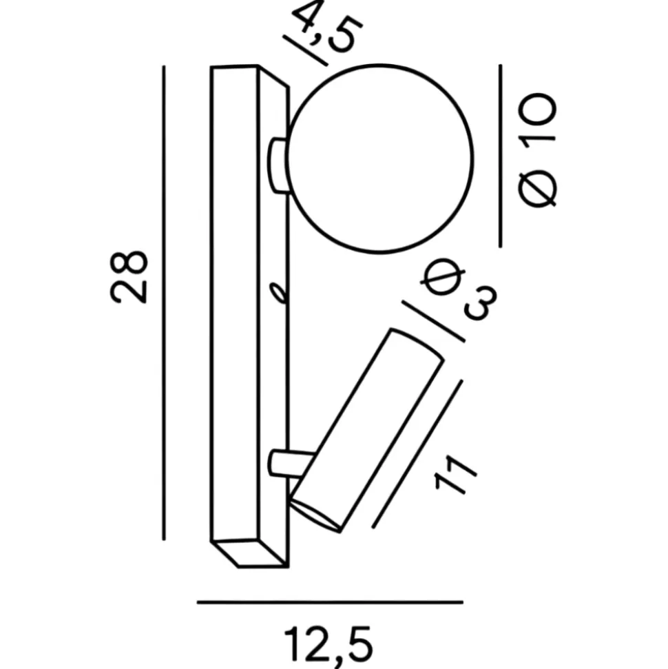 Applique camera da letto presa usb doppia luce bianco fog perenz