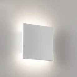 Applique ceramica gesso led 18w quadrato 2700k bianca
