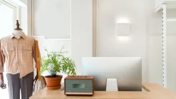 Applique ceramica gesso led 18w quadrato 2700k bianca