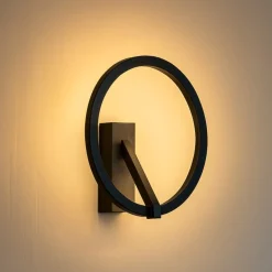 Applique cerchio nero design moderna led 2700k-3000k-4000k