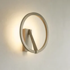 Applique cerchio nickel design moderna led 10w 2700k-3000k-4000k