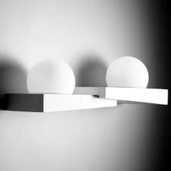 Applique cicladi sforzin in gesso bianco design moderna